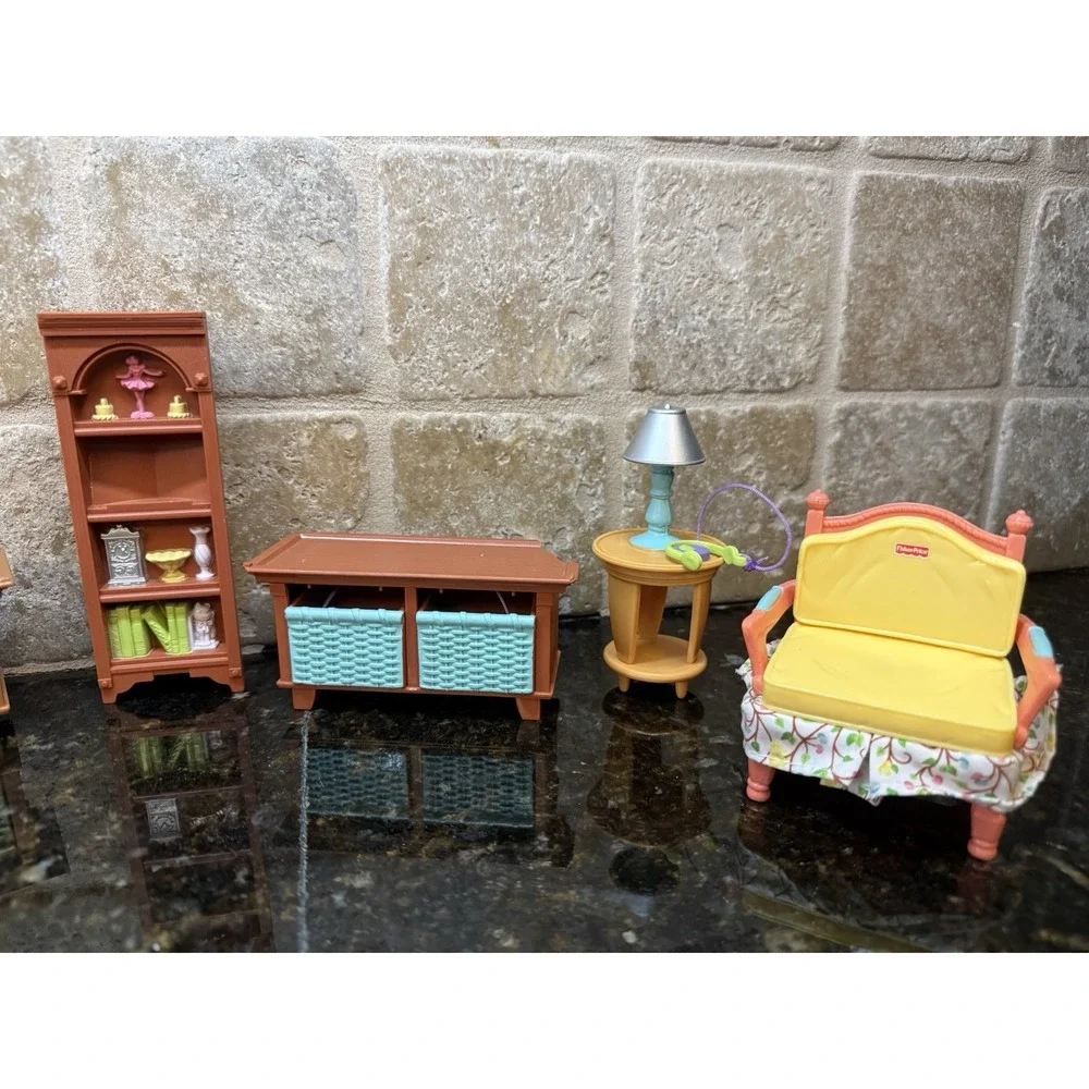 Fisher Price Loving Family Dollhouse Deluxe Decor Living Room Lot 2005